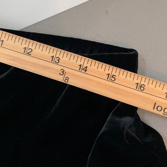 VTG Chicos Sz Large Black Velvet Pull-On Pants Short Wide Leg - Picture 5 of 13